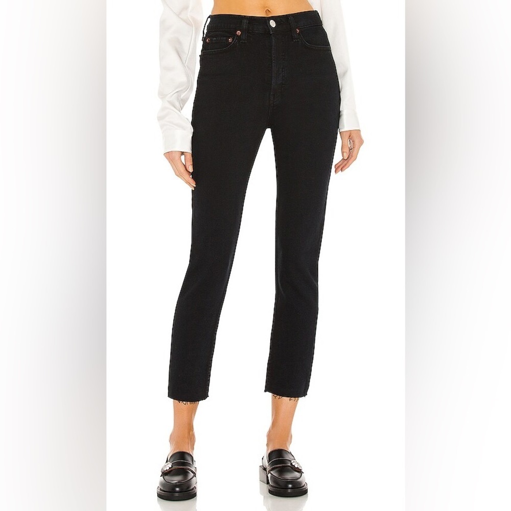 RE/DONE originals 80s Slim Straight in Jet Blue Black Sz 25